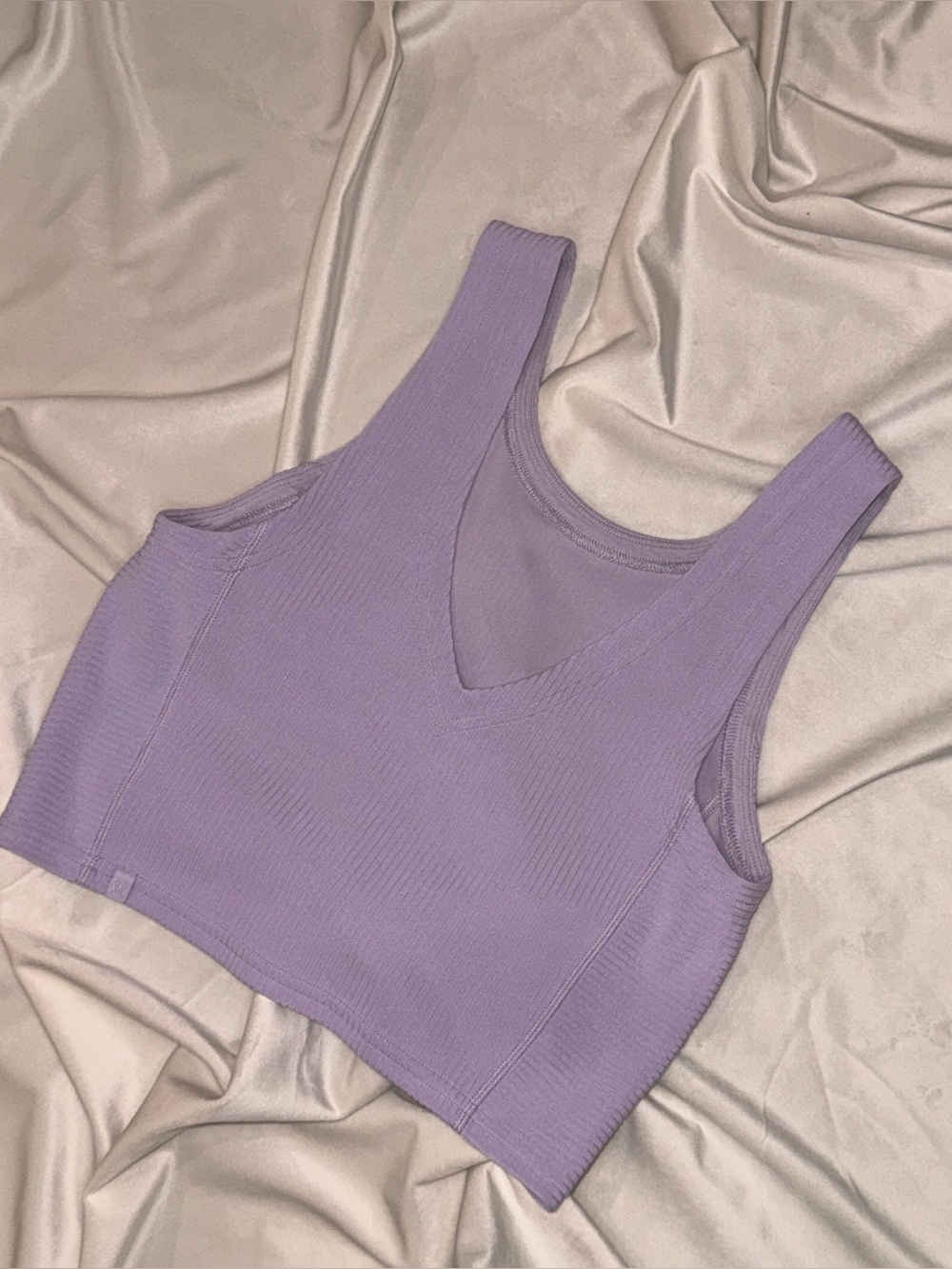 lululemon Ribbed Softstreme Cropped Tank Top Lilac Ether Size 4